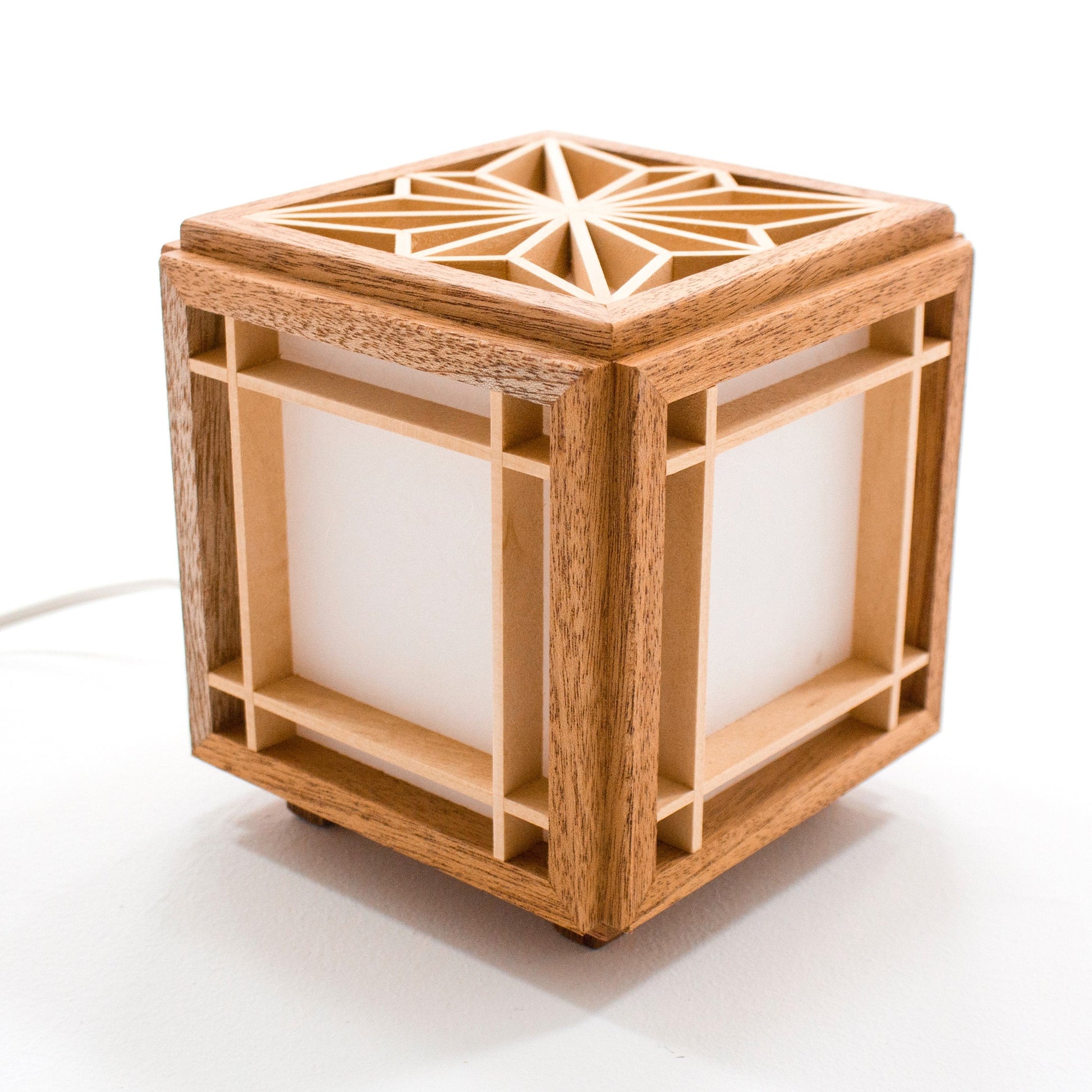 An example of an assembled Kumi-cube Lantern.