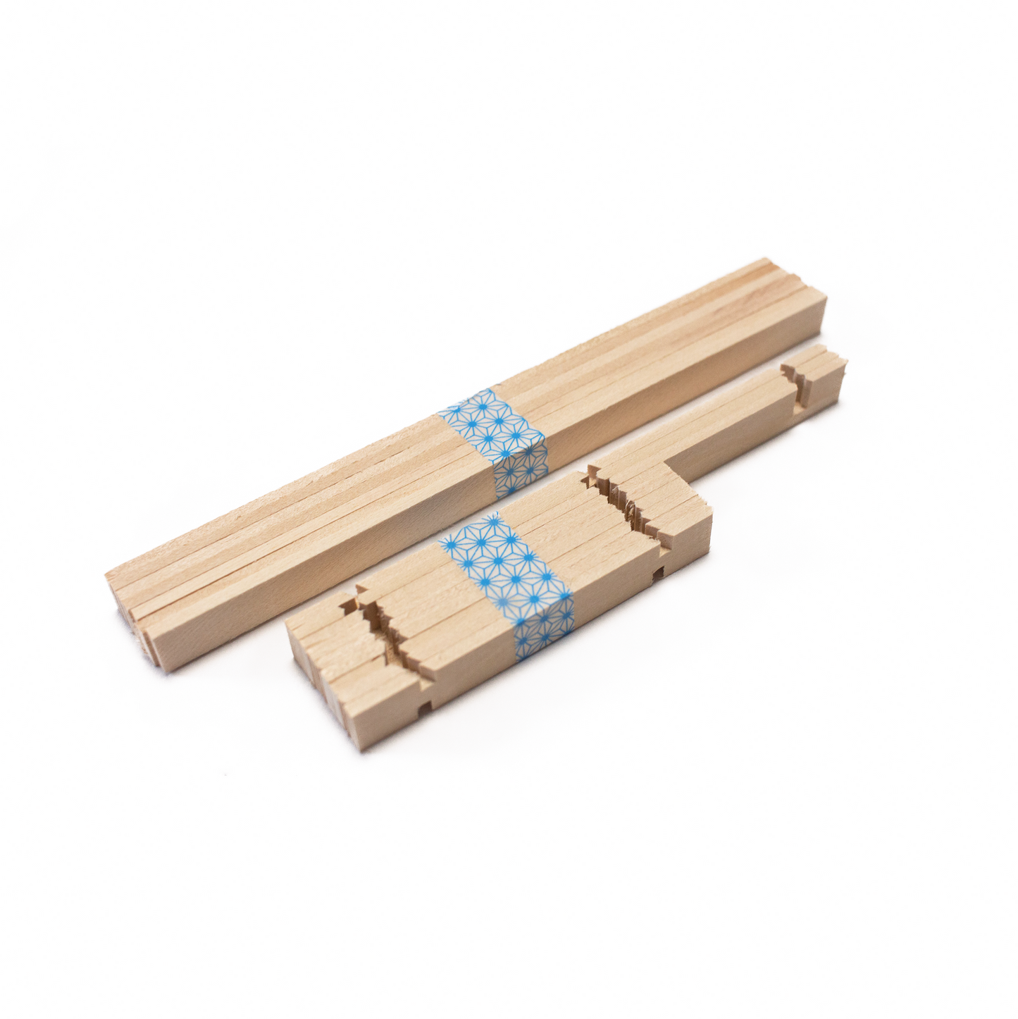 Pieces from the starter kit, wrapped in washi tape.