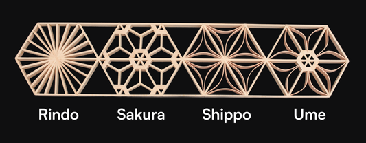 Blog Post: "Kumiko Patterns: Discover New Designs" - Featuring kumiko patterns such as Rindo, Sakura, Shippo, and Ume