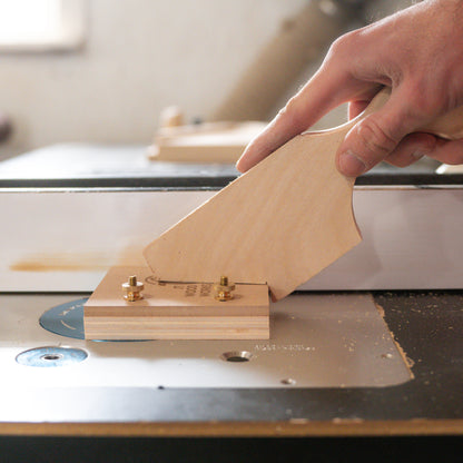 A side angle of the Sakura Shuttle on the router table.