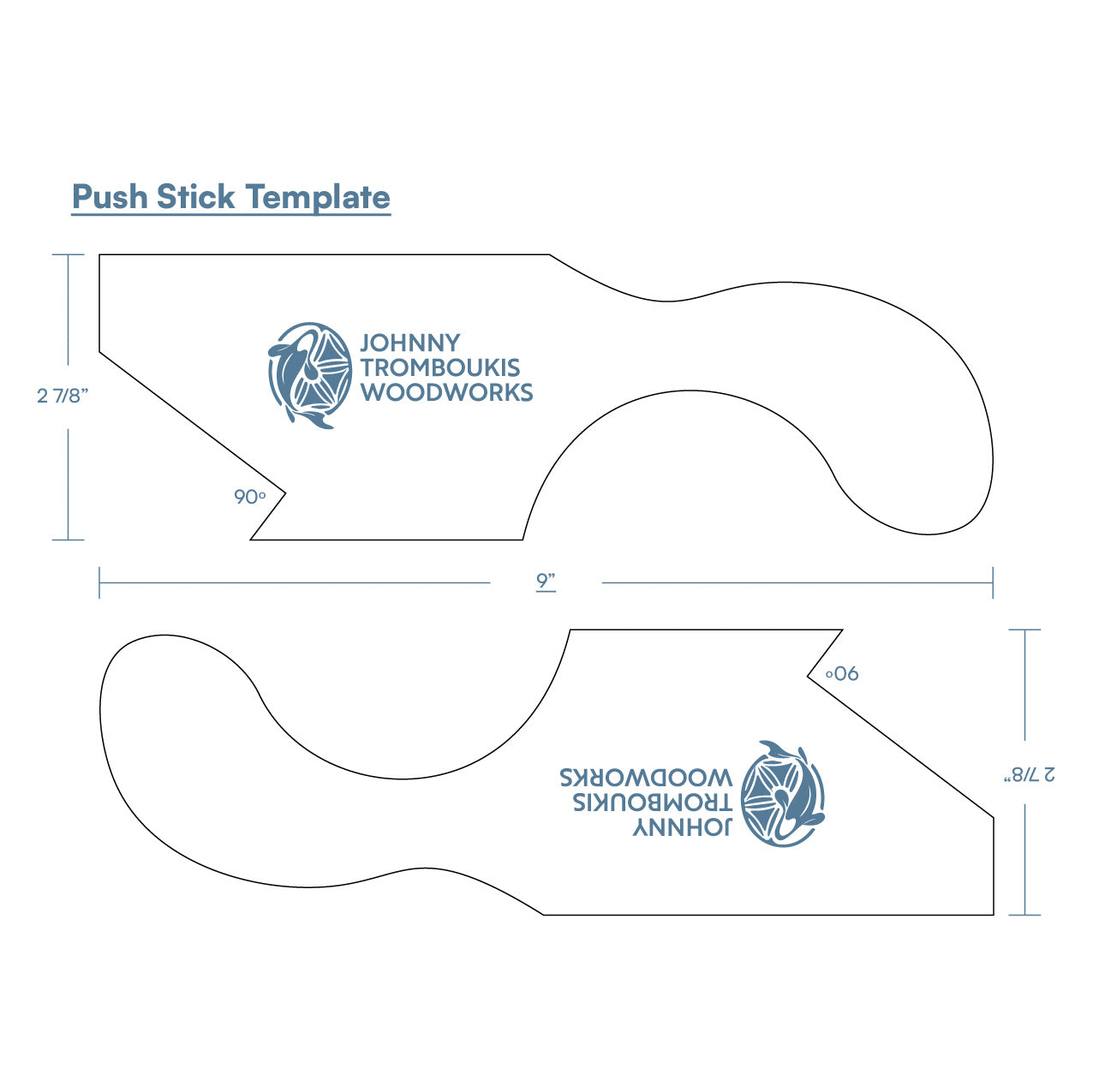 Plans Push Stick Template Johnny Tromboukis Woodworks