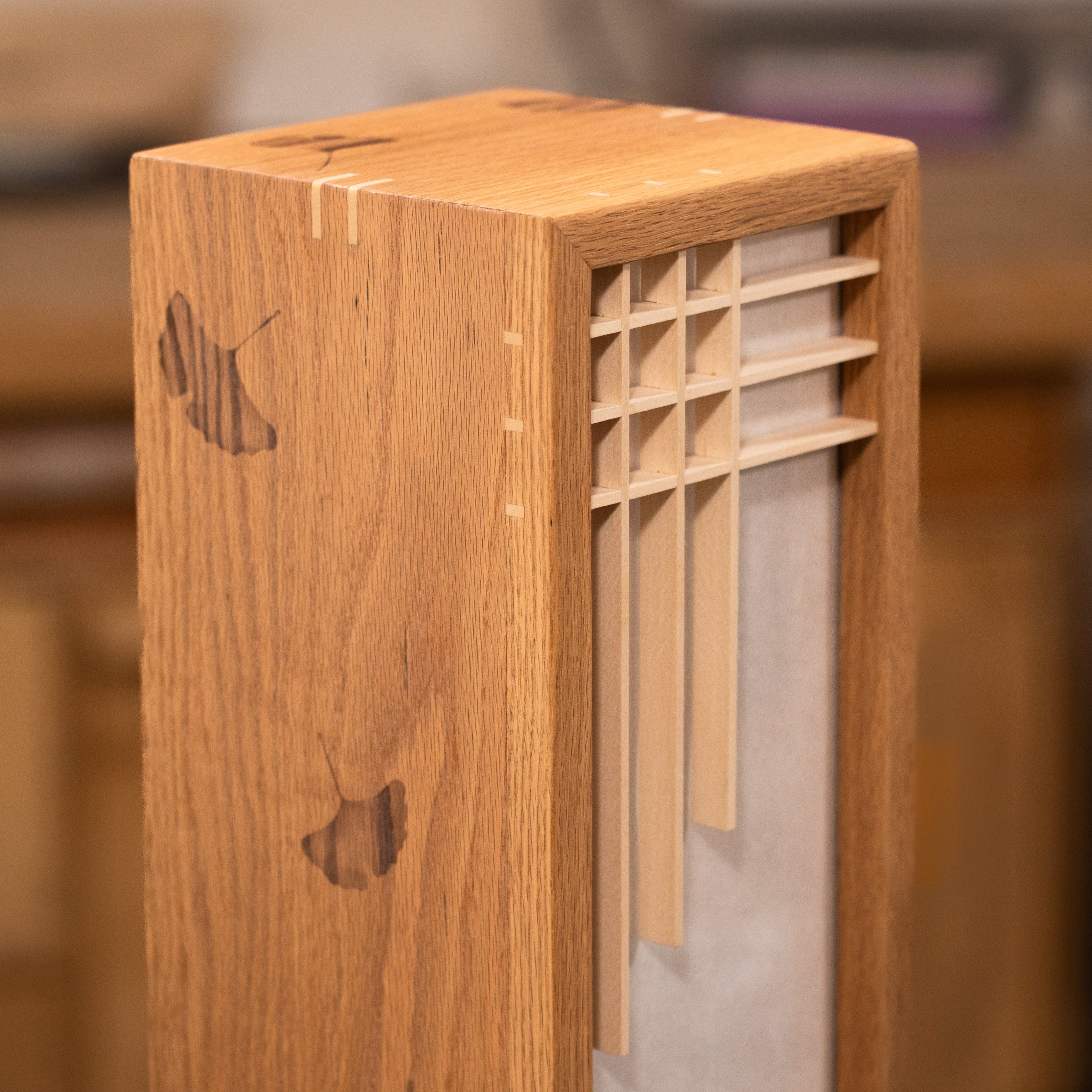 A closer look at the details of the Ginkgo Lamp.