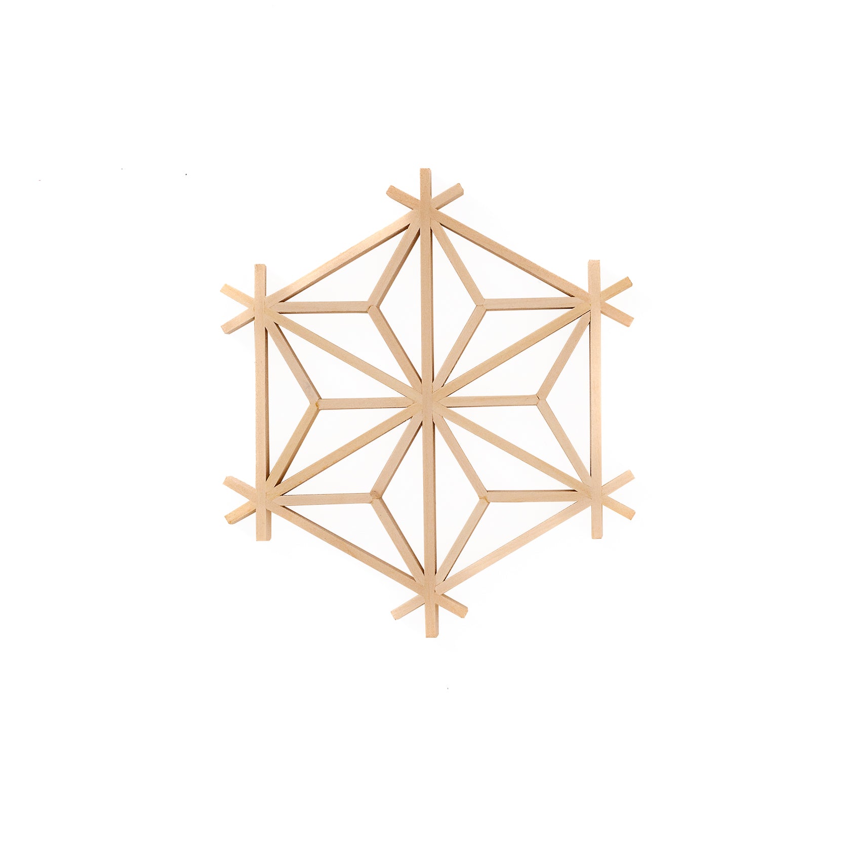 An assembled hex grid asanoha pattern.