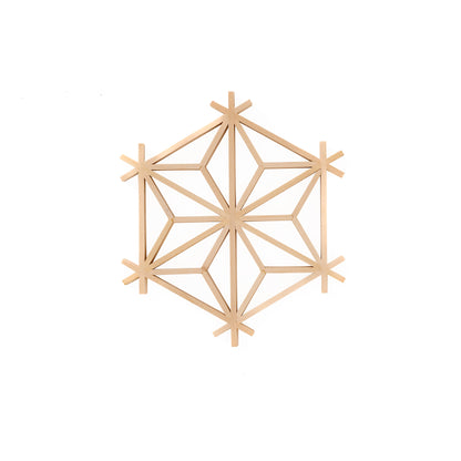 An assembled hex grid asanoha pattern.