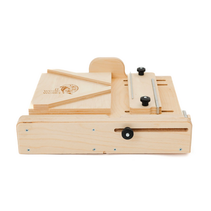 JT Woodworks Adjustable Kumiko Sled, featuring adjustable registration keys and can accommodate various thickness of workpieces for kumiko woodworking. 