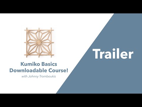 A youtube video trailer of the JT Woodworks "Kumiko Basics - Downloadable Course" online class.