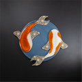 Combining traditional kumiko woodworking with vibrant epoxy, the Kumi-Koi (a handcrafted decorative piece) showcases two koi fish gracefully intertwined in a Yin-Yang flow.